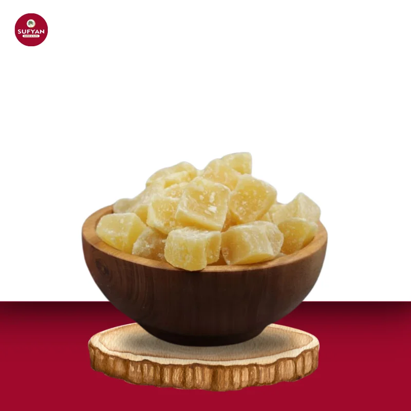 close-view-of-spicy-chewy-dried-ginger-in-a-wooden-bowl