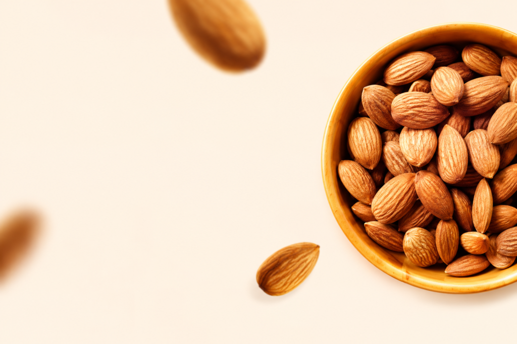 Golden-Bowl-of-Almonds-on-Beige.