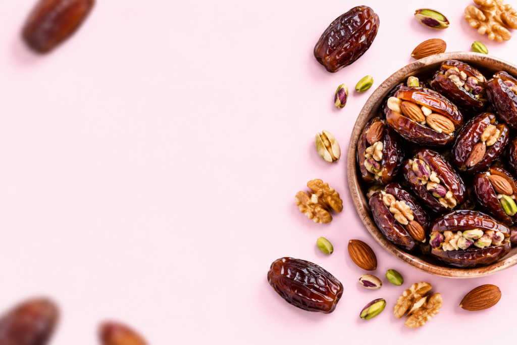 Stuffed-Dates-and-Nuts-Flat-Lay
